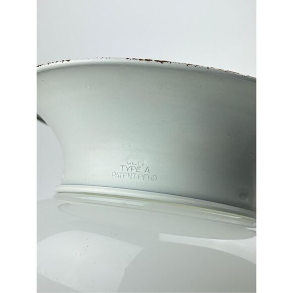 Antique CLM Type A Torchiere Milk Glass & Metal 2Pc Diffuser Lamp Shade - Picture 4 of 7